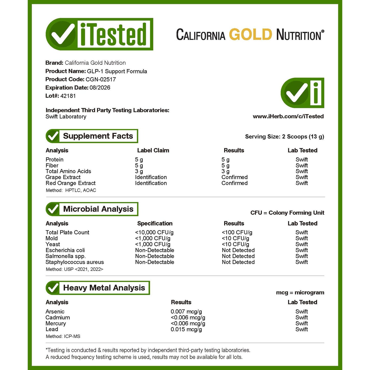 California Gold Nutrition, GLP-1 Support Formula with Hydrolyzed Marine Collagen Peptides, Prebiotic Digestive Resistant Fiber Blend and Leucine Enriched Essential Amino Acids Blend, Unflavored, 14.46 oz (410 g)