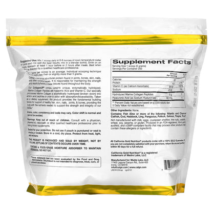California Gold Nutrition, CollagenUP, Hydrolyzed Marine Collagen Peptides with Hyaluronic Acid and Vitamin C, Unflavored, 2.2 lbs (1 kg)