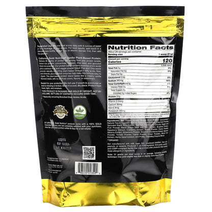 California Gold Nutrition, Sport, Vegan Protein Vanilla, 2 lb (907 g)