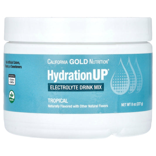 California Gold Nutrition, Beverages, HydrationUp, Electrolytes, Tropical, 8 oz (227 g)