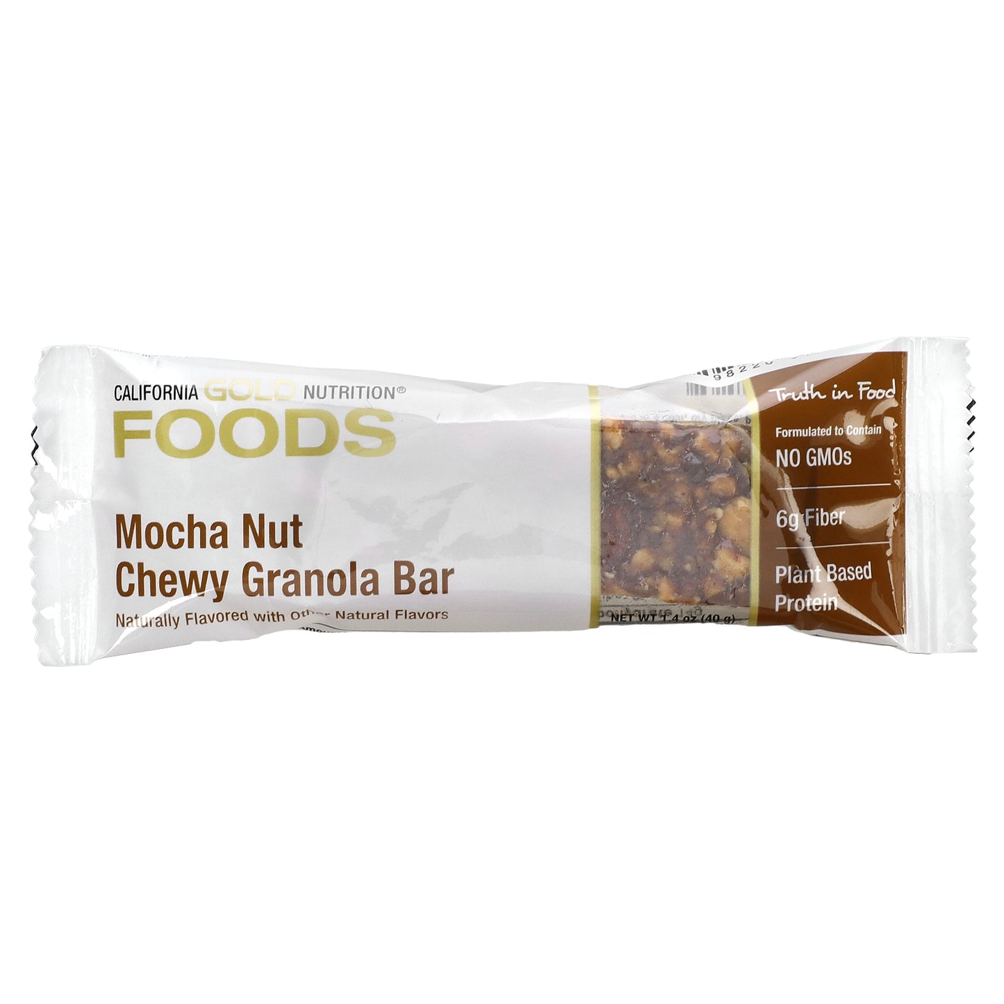 California Gold Nutrition, Foods, Mocha Nut Chewy Granola Bars, 12 Bars, 1.4 oz (40 g) Each