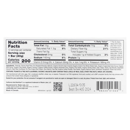 California Gold Nutrition, Foods, Mocha Nut Chewy Granola Bars, 12 Bars, 1.4 oz (40 g) Each