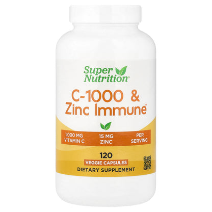 Super Nutrition, C-1000 & Zinc Immune, 120 Veggie Capsules