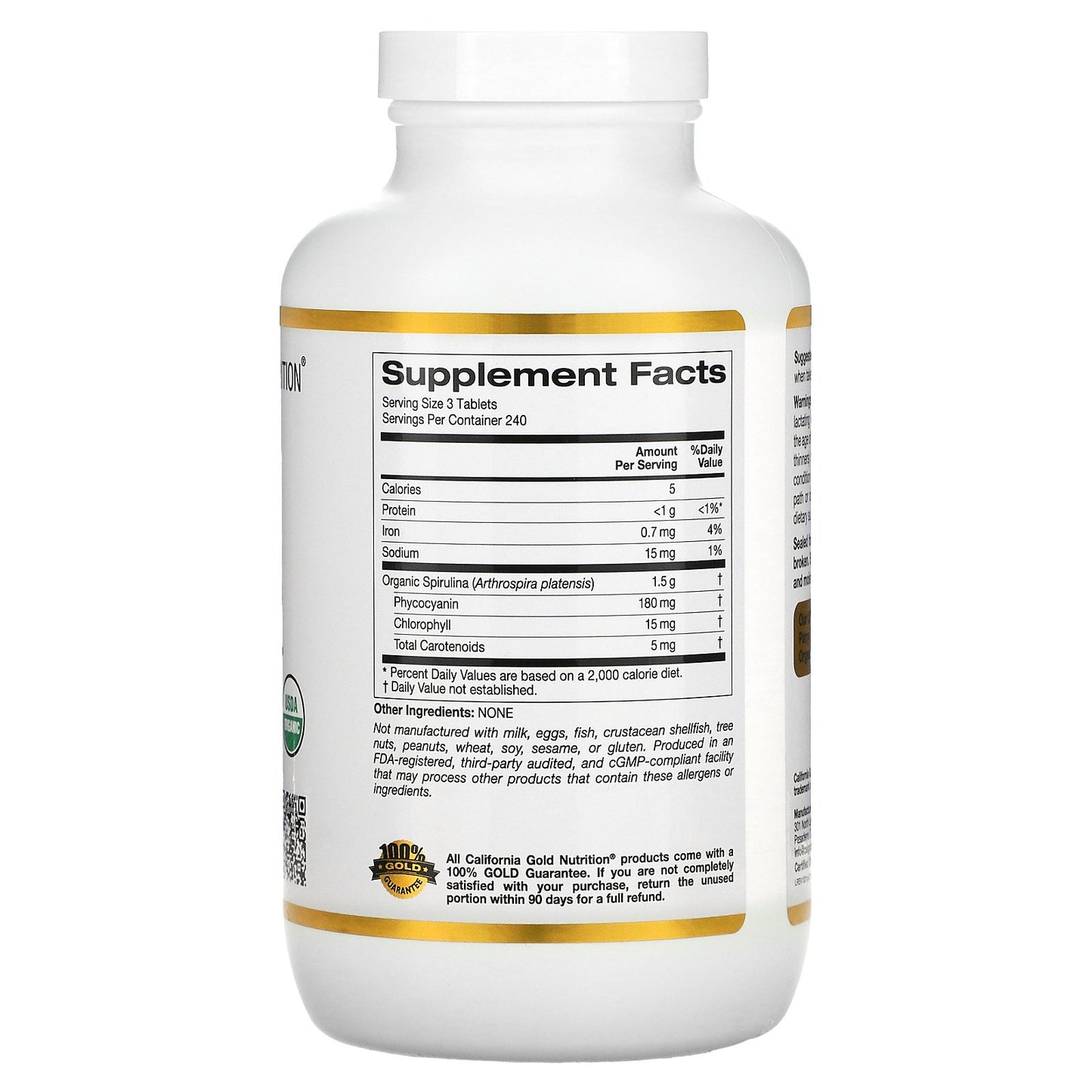 California Gold Nutrition, Organic Spirulina, 500 mg, 720 Tablets
