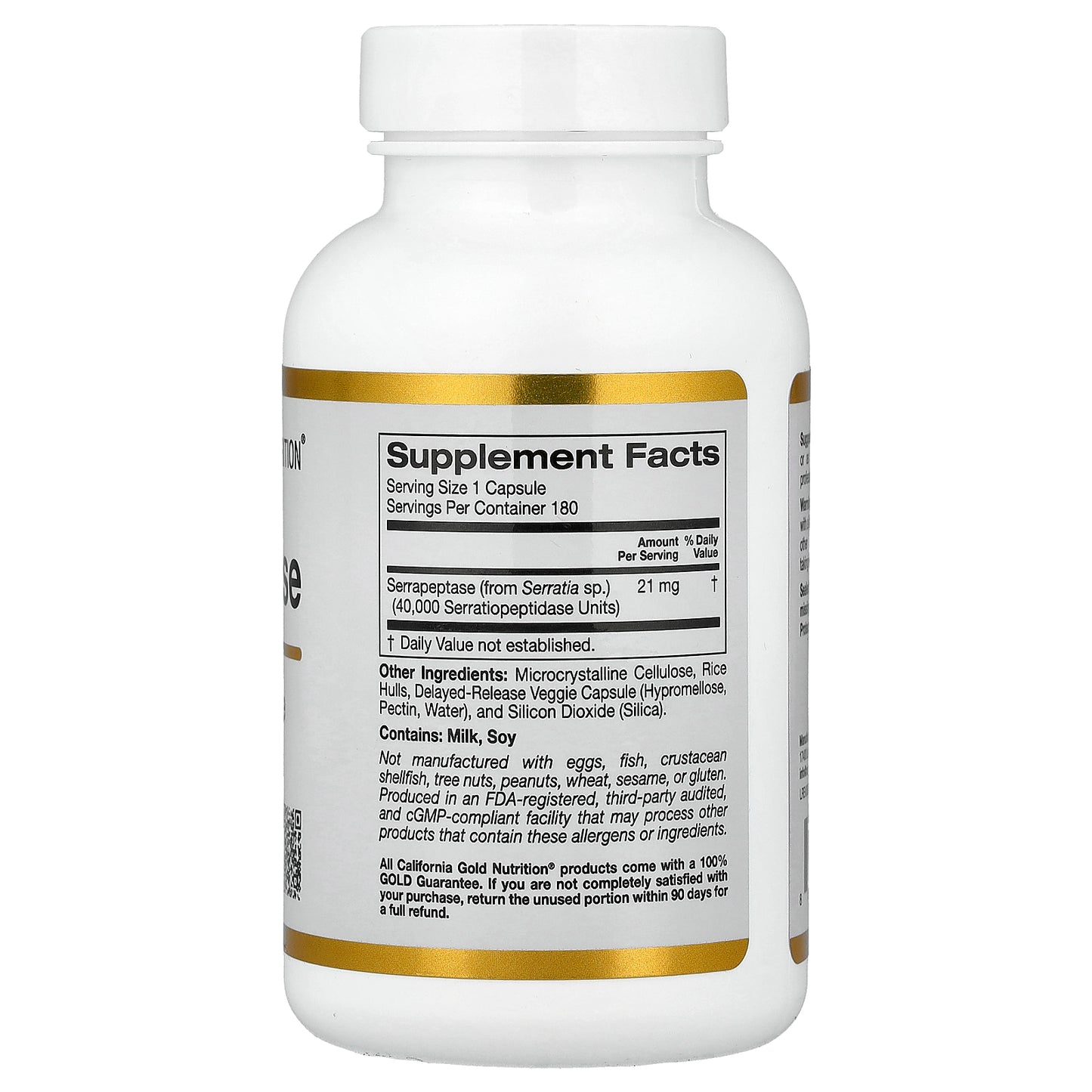 California Gold Nutrition, Serrapeptase, Proteolytic Enzyme, 40,000 SPUs, 180 Veggie Capsules