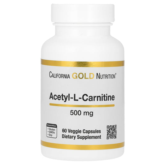 California Gold Nutrition, Acetyl-L-Carnitine, 500 mg, 60 Veggie Caps