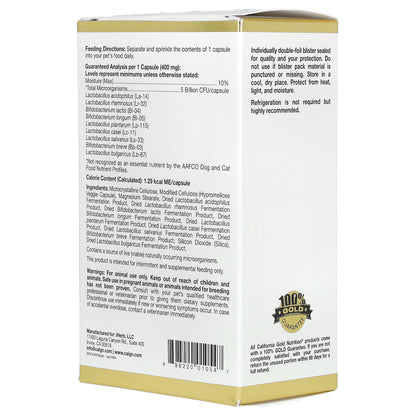 California Gold Nutrition, LactoBif® Pet Probiotics, 5 Billion CFU, 60 Veggie Capsules