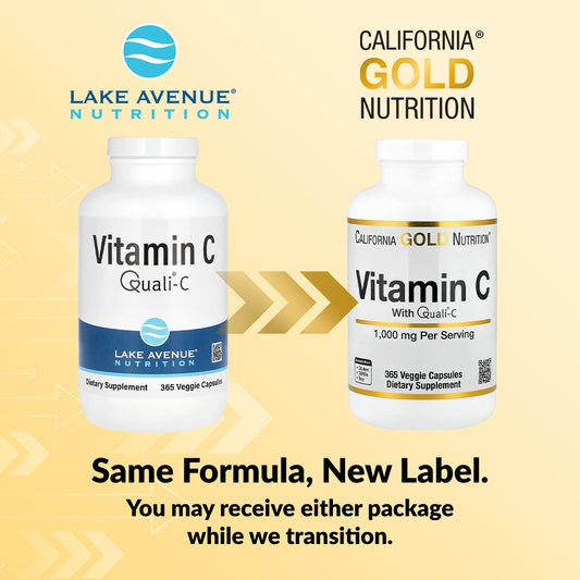 California Gold Nutrition, Vitamin C, Quali®-C, 1,000 mg, 365 Veggie Capsules