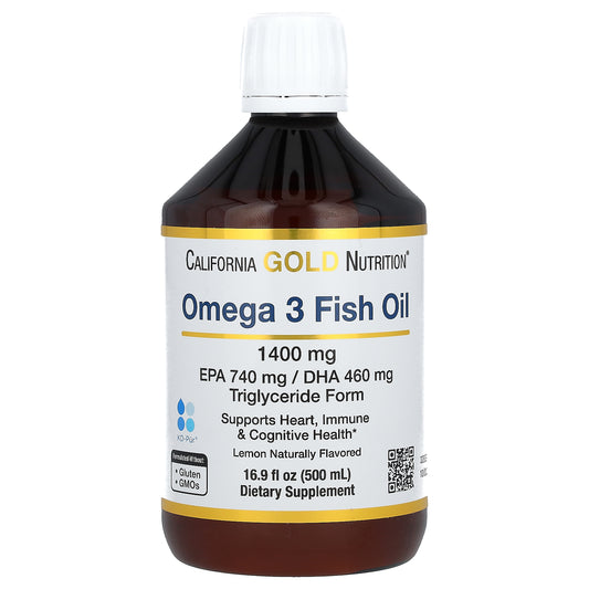 California Gold Nutrition, Norwegian Omega-3 Fish Oil, Natural Lemon Flavor, 16.9 fl oz (500 ml)