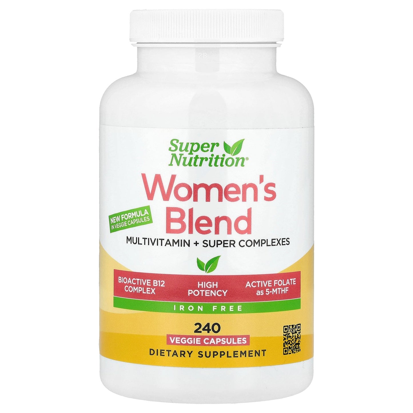 Super Nutrition, Women's Multivitamin with Super Balancing Botanicals, Greens, Spices and Vitamin A, Iron Free, 240 Veggie Capsules