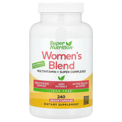 Super Nutrition, Women's Multivitamin with Super Balancing Botanicals, Greens, Spices and Vitamin A, Iron Free, 240 Veggie Capsules