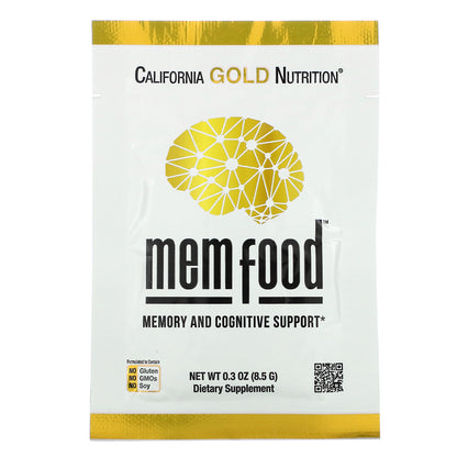 California Gold Nutrition, MEM Food, Memory & Cognitive Support, 60 Packets, 0.3 oz (8.5 g) Each