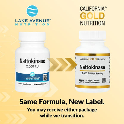 California Gold Nutrition, Nattokinase, Proteolytic Enzyme, 2,000 FUs, 30 Veggie Capsules