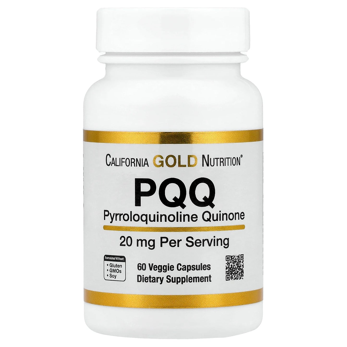 California Gold Nutrition, PQQ, 20 mg, 60 Veggie Capsules