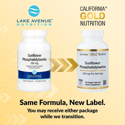 California Gold Nutrition, Sunflower Phosphatidylserine, 100 mg, 120 Veggie Capsules