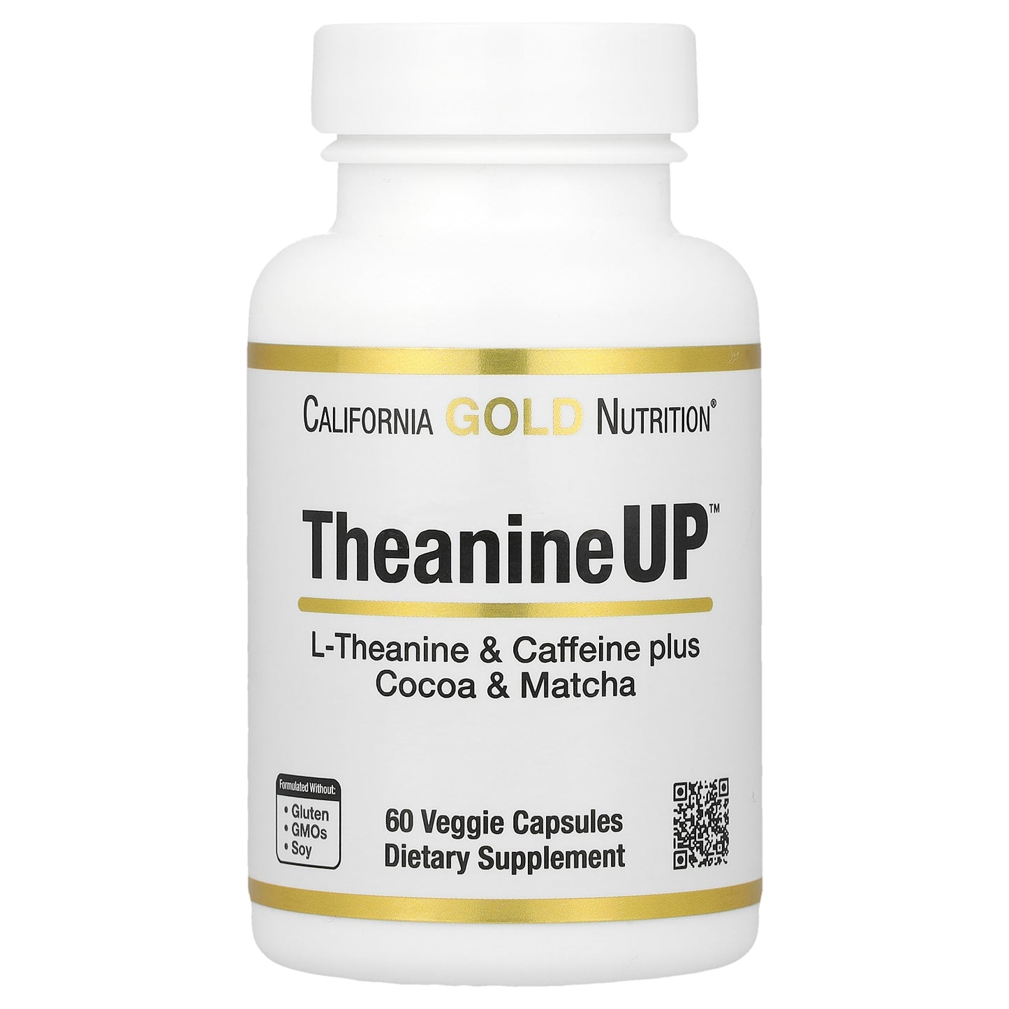 California Gold Nutrition, TheanineUP™, L-Theanine & Caffeine Plus Cocoa, and Matcha, 60 Veggie Capsules