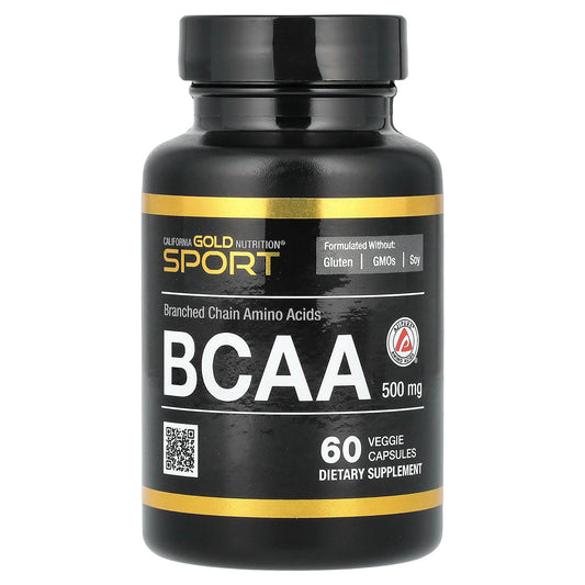 California Gold Nutrition, BCAA, AjiPure® Branched Chain Amino Acids 2:1:1 with L-Leucine, L-Isoleucine, and L-Valine, 500 mg, 60 Veggie Capsules