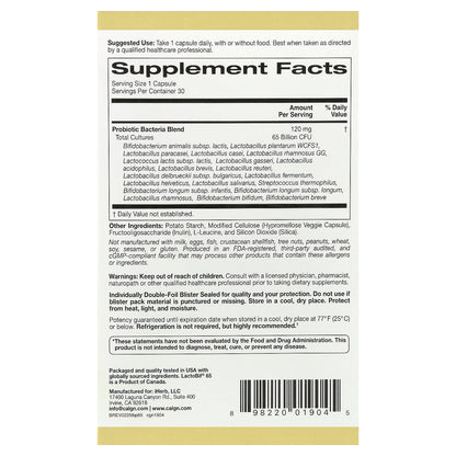 California Gold Nutrition, LactoBif® 65 Probiotics, 30 Veggie Capsules