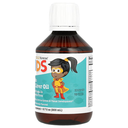 California Gold Nutrition, Norwegian Kids Cod Liver Oil, Natural Strawberry, 6.7 fl oz. (200 ml)