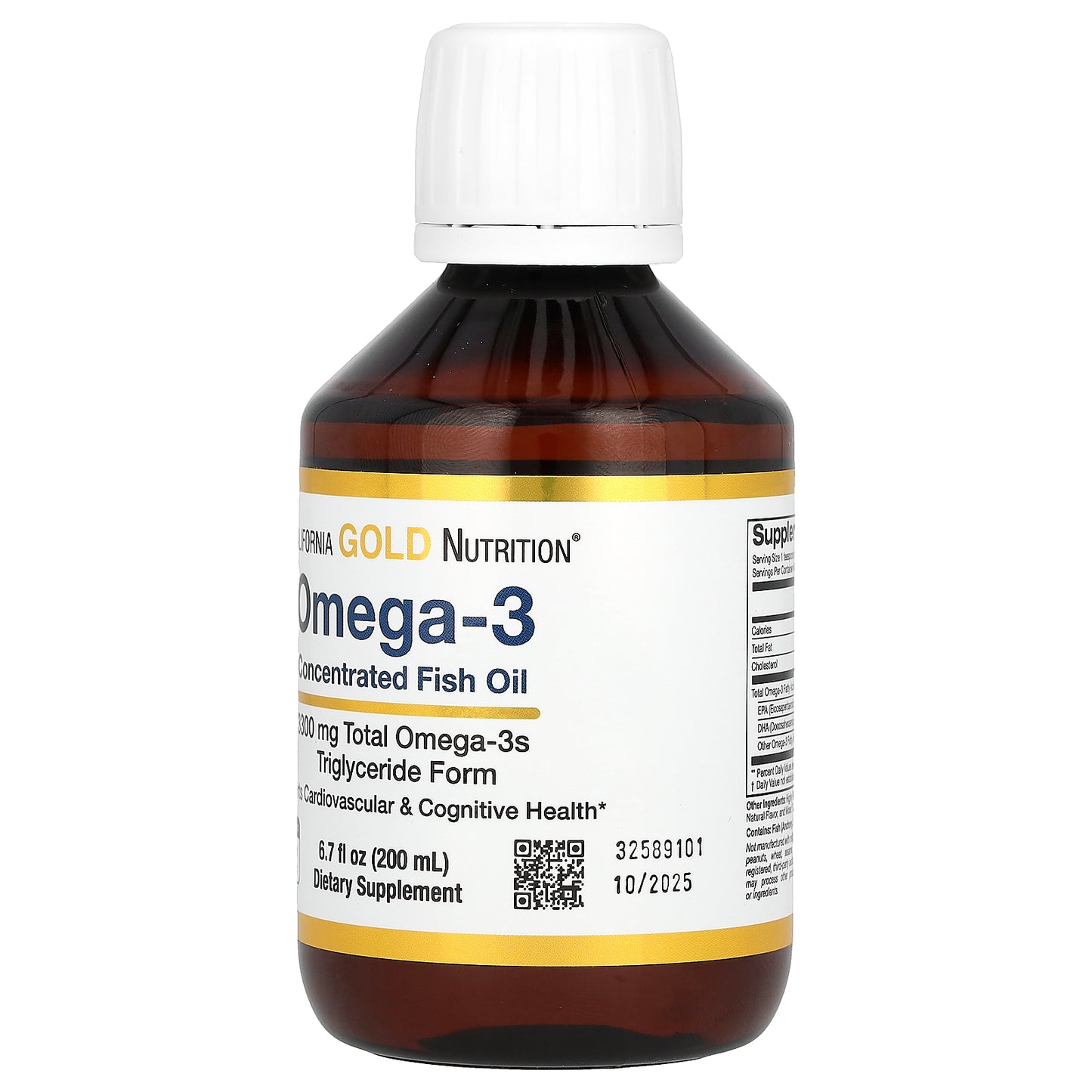California Gold Nutrition, Norwegian Extra Strength Omega 3 Fish Oil, Natural Lemon, 6.7 fl oz (200 ml)