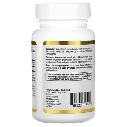 California Gold Nutrition, L-Theanine, Featuring AlphaWave, 100 mg, 30 Veggie Capsules