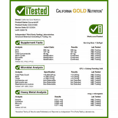 California Gold Nutrition, Curcumin UP, 90 Fish Gelatin Softgels