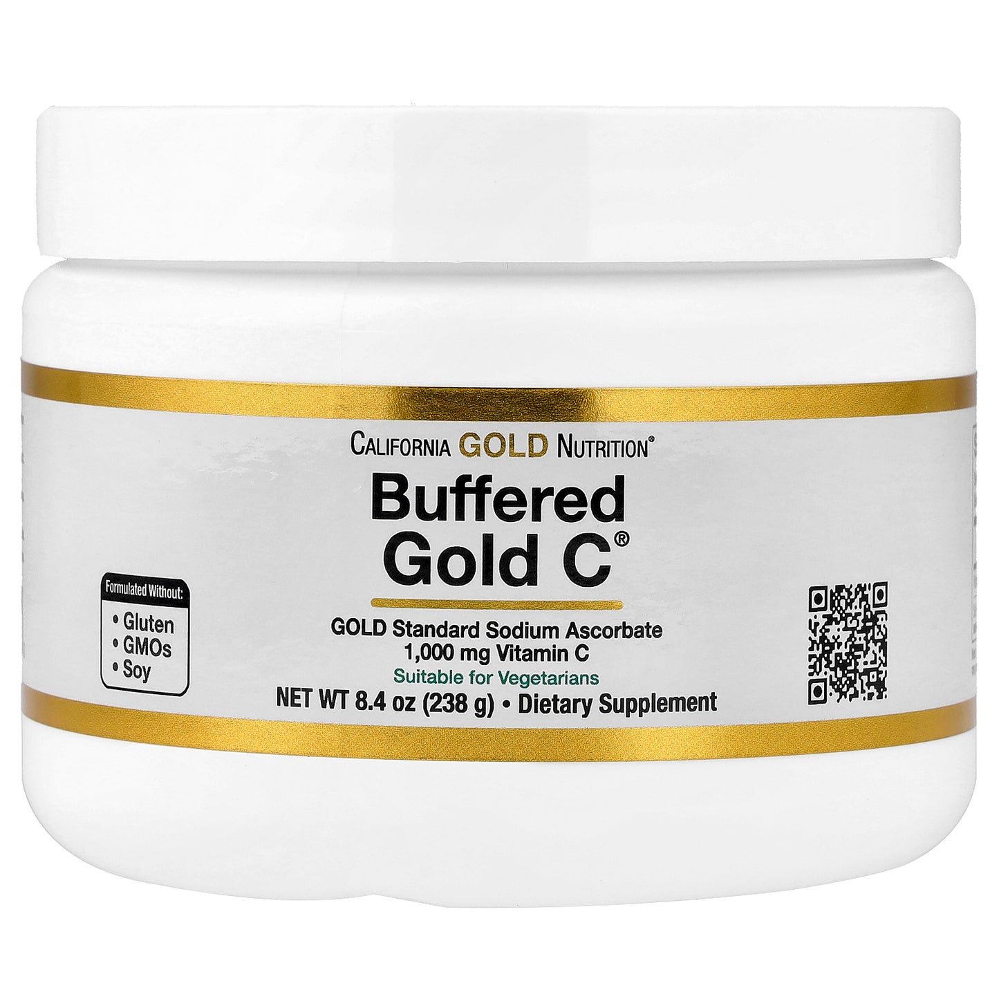 California Gold Nutrition, Buffered Gold C®, Non-Acidic Vitamin C Powder, Sodium Ascorbate, 8.4 oz (238 g)