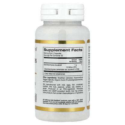 California Gold Nutrition, Saccharomyces Boulardii, 60 Veggie Capsules (5 Billion CFU per Capsule)