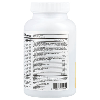 Super Nutrition, SimplyOne®, Men's Multivitamin with Super Adaptogen Complex, Greens, Spices, Antioxidant, and Vitamin C, Iron Free, 90 Tablets