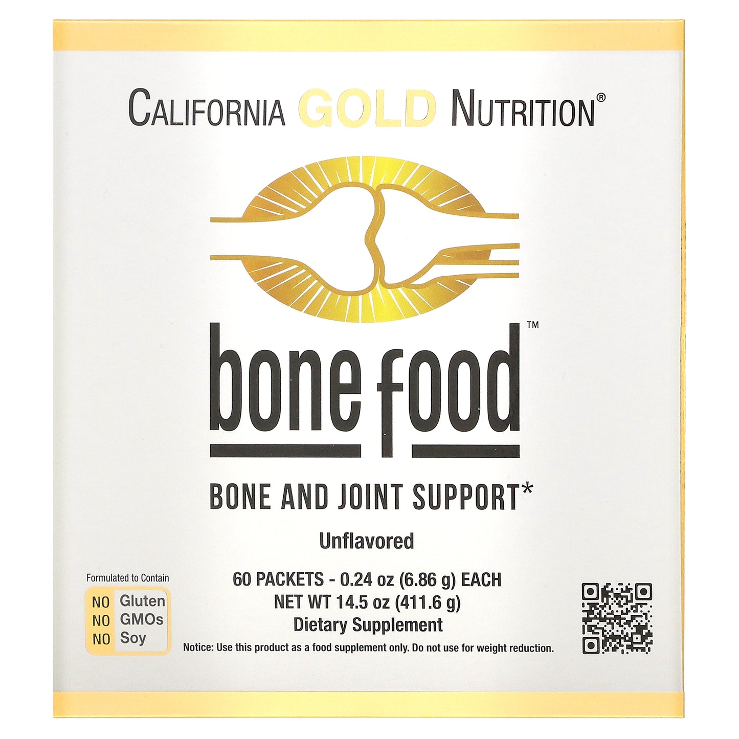 California Gold Nutrition, Bone Food, 60 Packets, 0.24 oz (6.86 g)