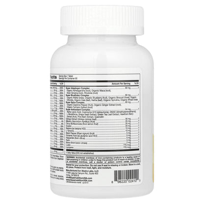 Super Nutrition, Simply One®, Men's 50+ Multivitamin with Super Adaptogens, B12, Greens, Spices & Antioxidants, 90 Tablets