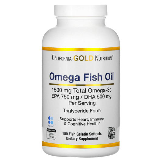 California Gold Nutrition, Norwegian Omega-3 Fish Oil, Natural Lemon, 180 Softgels