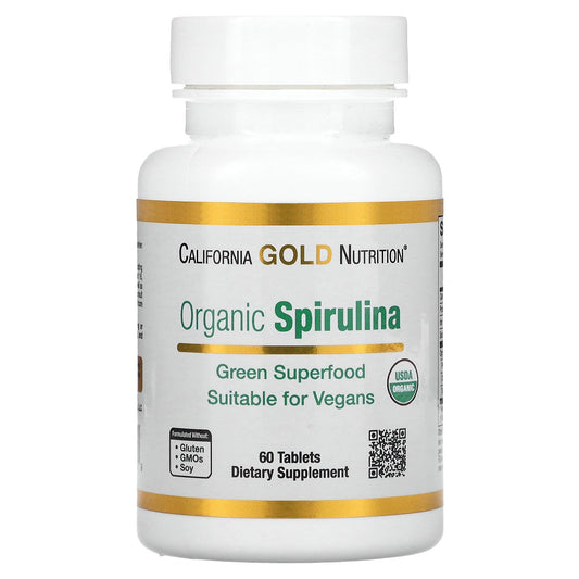 California Gold Nutrition, Organic Spirulina, 1,500 mg, 60 Tablets (500 mg per Tablet)