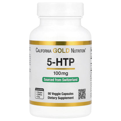 California Gold Nutrition, 5-HTP, Mood Support, Griffonia Simplicifolia Extract from Switzerland, 100 mg, 90 Veggie Capsules