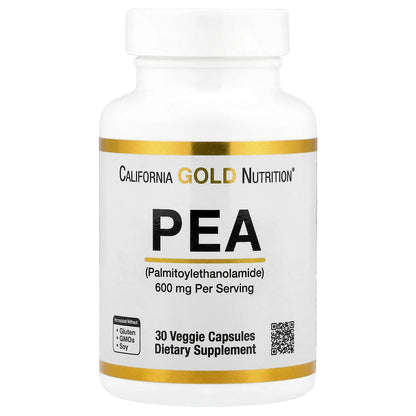 California Gold Nutrition, PEA (Palmitoylethanolamide), 30 Veggie Capsules (300 mg per Capsule)