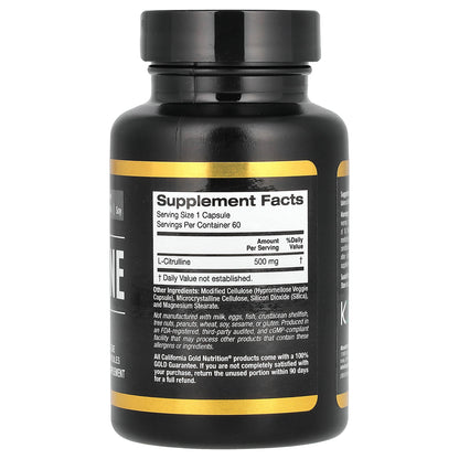 California Gold Nutrition, Sport, L-Citrulline, Kyowa Hakko, 500 mg, 60 Veggie Capsules