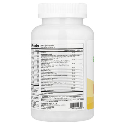Super Nutrition, Super Immune+ Multivitamin with Super Adaptogens, Vitamin C, Vitamin D, Zinc, and Beta Glucan, 240 Veggie Capsules