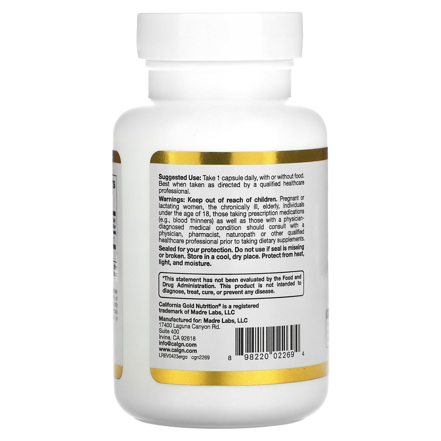 California Gold Nutrition, Ergothioneine, 5 mg, 90 Veggie Capsules