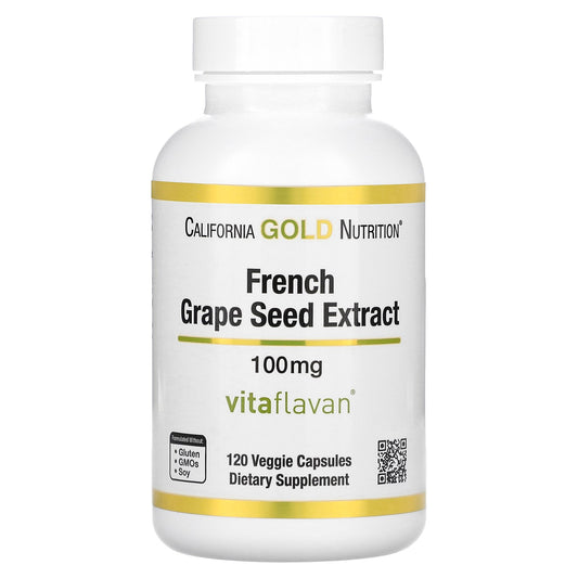 California Gold Nutrition, French Grape Seed Extract, Vitaflavan, 100 mg, 120 Veggie Capsules