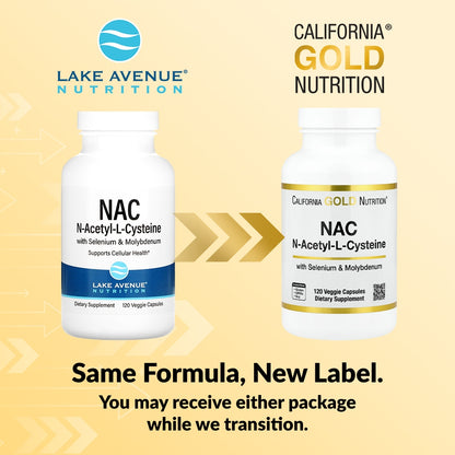 California Gold Nutrition, N-Acetyl-L-Cysteine with Molybdenum and Selenium, 120 Veggie Capsules