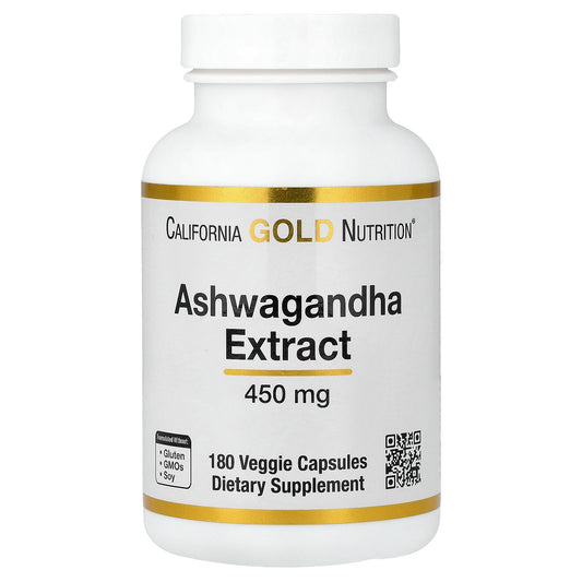 California Gold Nutrition, Ashwagandha, 450 mg, 180 Veggie Capsules