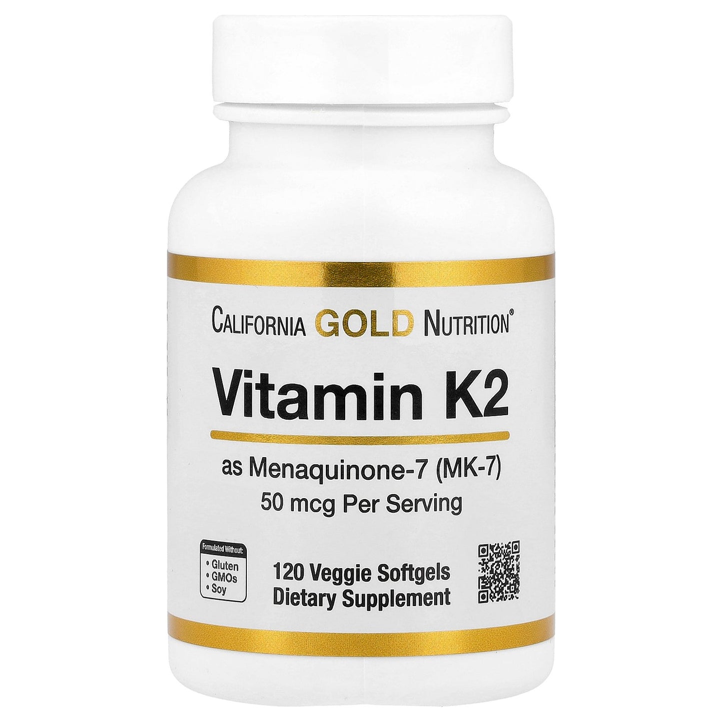 California Gold Nutrition, Vitamin K2 (as Menaquinone-7), 50 mcg , 120 Veggie Softgels