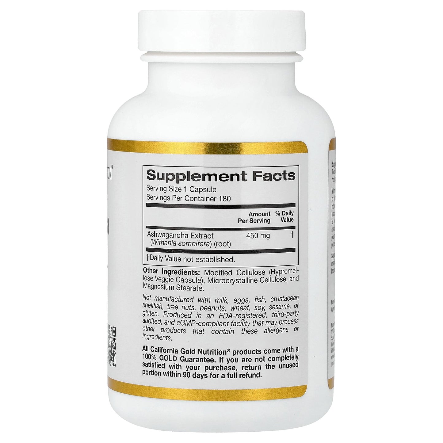 California Gold Nutrition, Ashwagandha, 450 mg, 180 Veggie Capsules