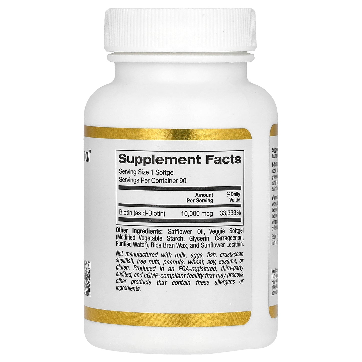 California Gold Nutrition, Biotin, 10,000 mcg, 90 Veggie Softgels