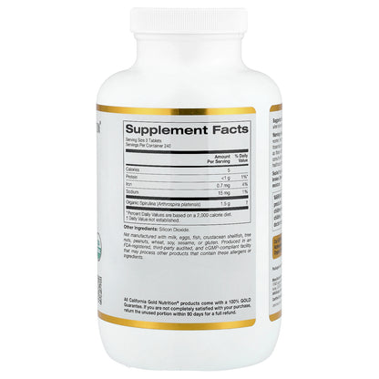 California Gold Nutrition, Organic Spirulina with Phycocyanin, Chlorophyll, and Carotenoids, 720 Tablets