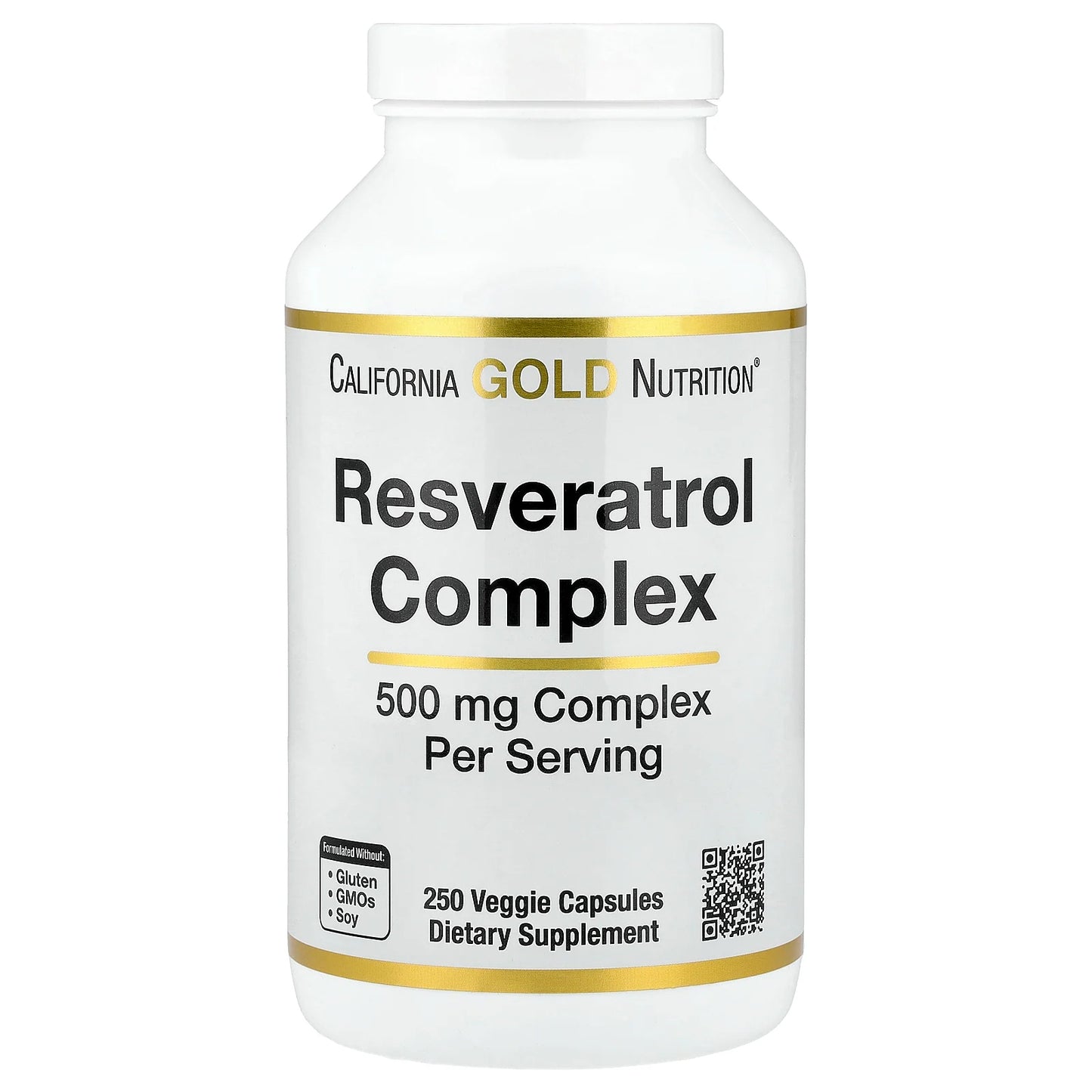 California Gold Nutrition, Resveratrol Complex with Grape Seed Extract, Red Wine Extract, and trans-Resveratrol, 250 Veggie Capsules