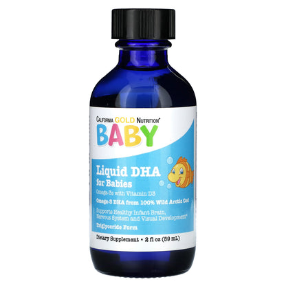 California Gold Nutrition, Baby's DHA, Omega-3s with Vitamin D3, 1,050 mg, 2 fl oz (59 ml)