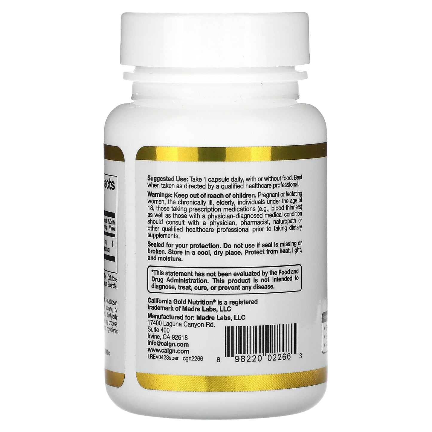 California Gold Nutrition, Spermidine, Rice Germ Extract, 1 mg, 30 Veggie Capsules