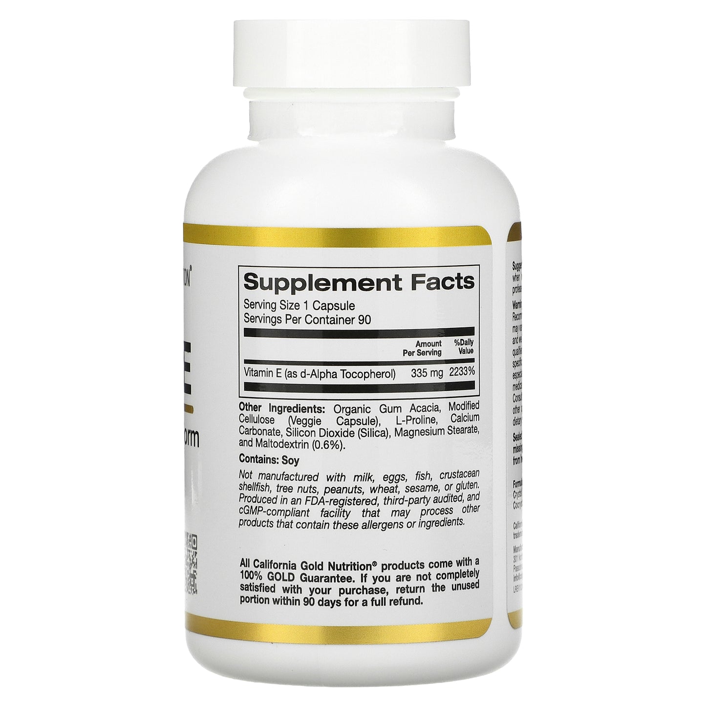 California Gold Nutrition, Bioactive Vitamin E, 335 mg (500 IU), 90 Veggie Capsules