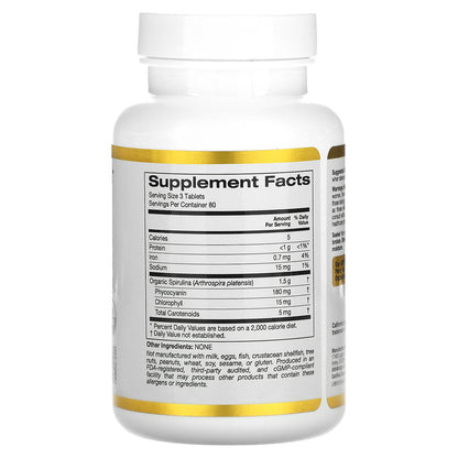 California Gold Nutrition, Organic Spirulina, 500 mg, 240 Tablets